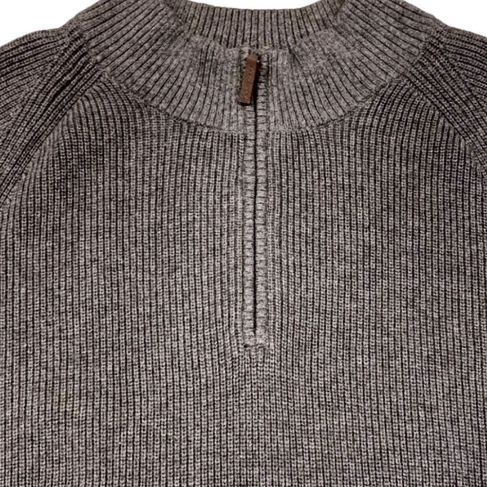 Nordstrom Cotton/cashmere Gray‎ Knit Quarter Zip-up Sweater XL